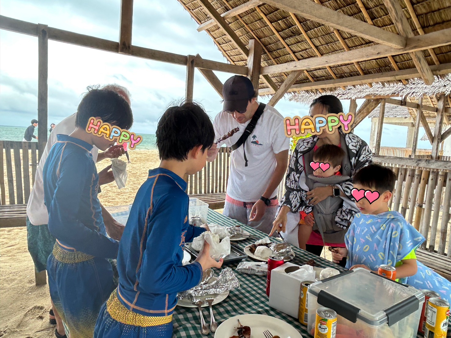 島で楽しむBBQランチ、美味しいグリル料理