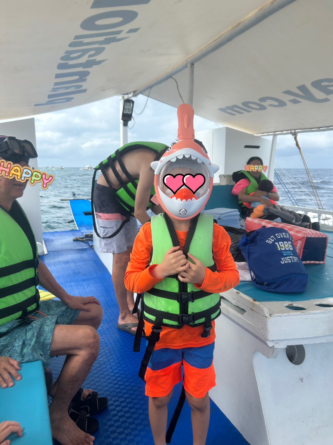 日本から持参したシュノーケルマスク